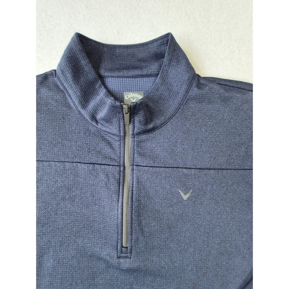 Callaway Weather Series Mens 2XL Navy Blue Quarter Zip Golf Pullover Jacket